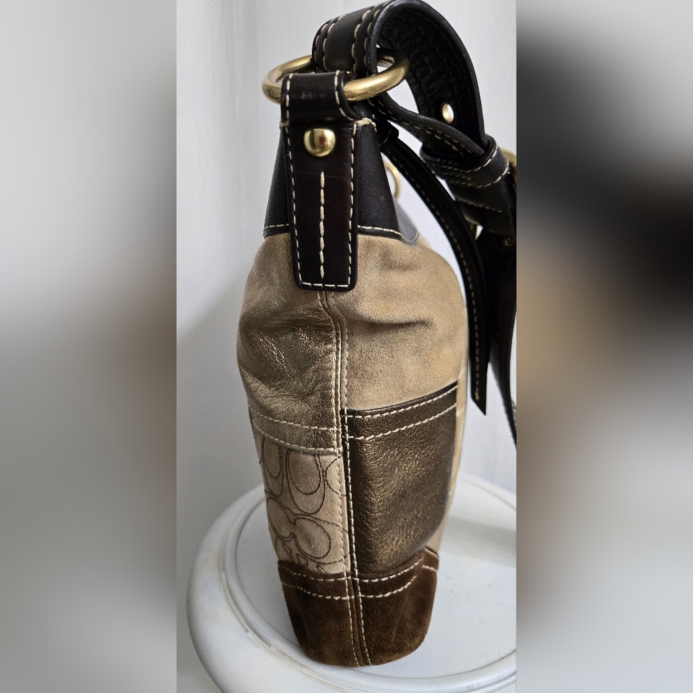 EUC Vintage Coach 2006 Metallic Patchwork Crossbody Bag w/Dust Bag - Picture 4 of 11